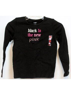 2008 Gymboree Wild One Black is the New Pink T-Shirt Girls sz 8 Rhinestones